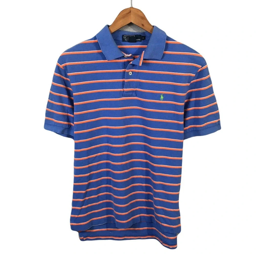 PO521 Mens POLO Ralph Lauren Designer Striped Short Sleeve Polo Shirt M